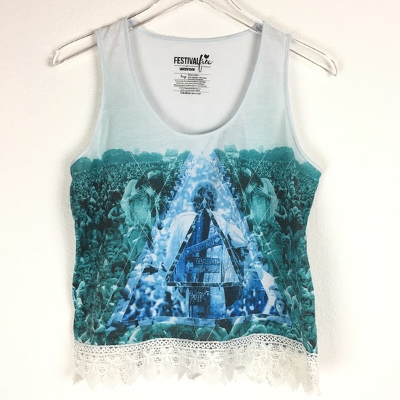 Festival Free Tops - Festival Free by Woodstock lace bohemian tank